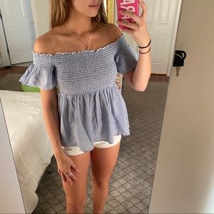 American Eagle off the shoulder striped top